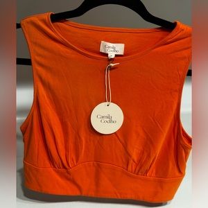 Fellie Crop Top in Sunset Orange